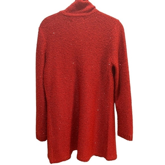 Laura Ashley Red Wool Blend Sequin Cardigan Sz S Valentine’s Day Date Night - Picture 3 of 11